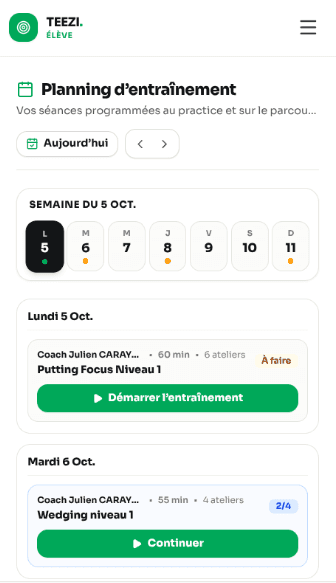 Exercice de practice sur smartphone élève